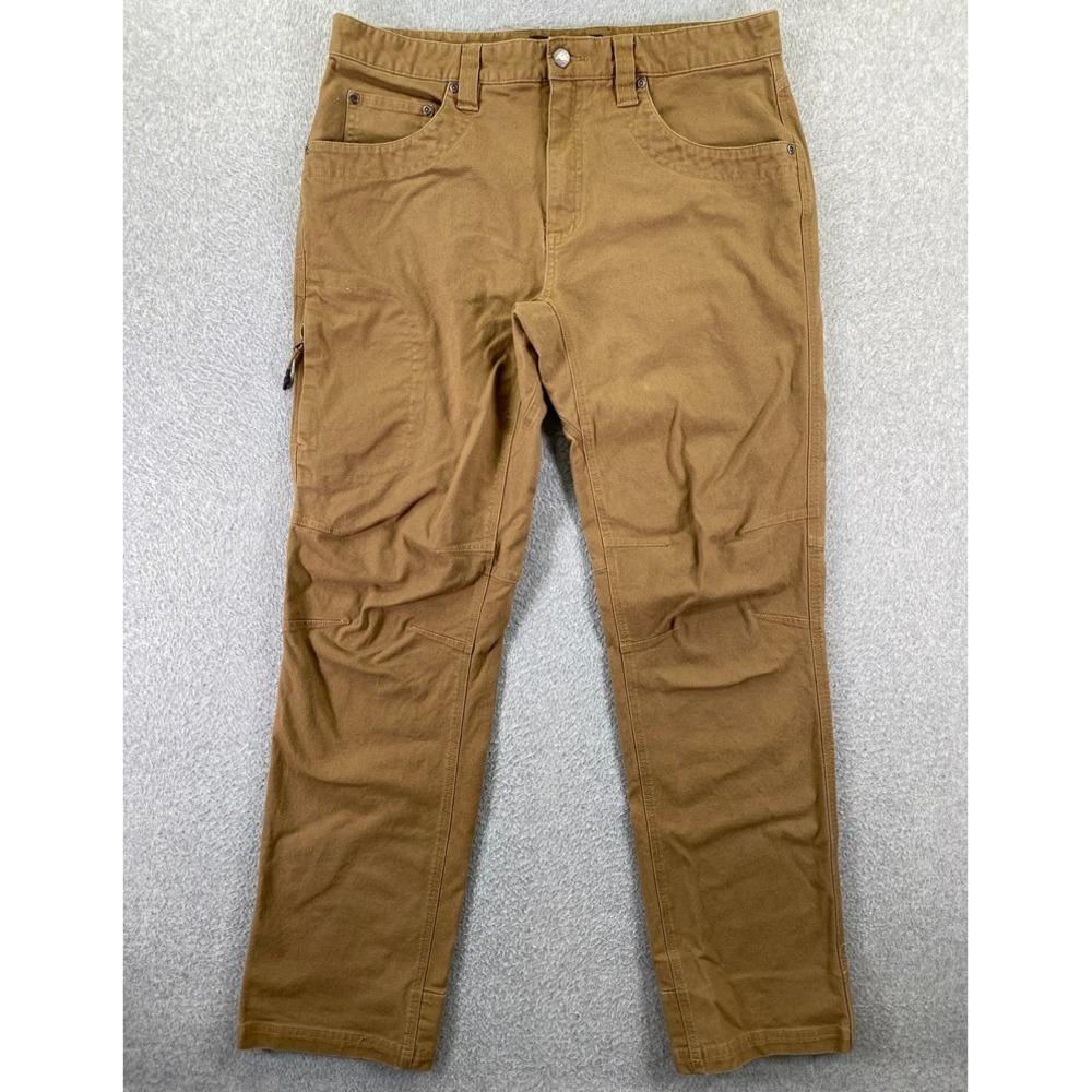 Mountain Khakis Pants Mens 34x34 (34x32) Brown Classic Fit Stretch Cargo Canvas